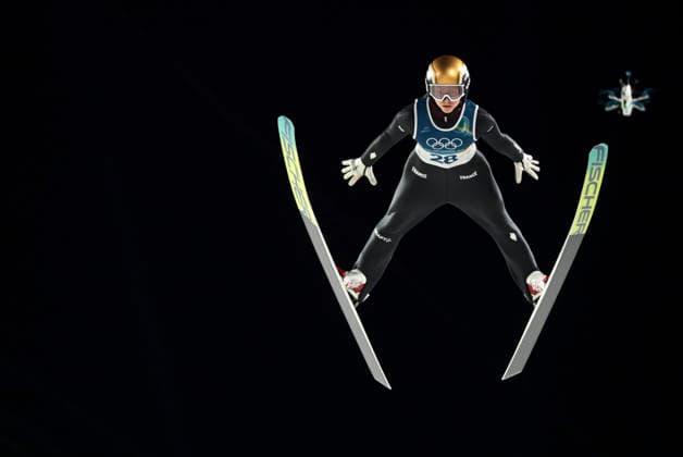 OLYMPICS - Winter Olympic Games, Olympische Spiele, Olympia, OS Milano Cortina 2026 PREDAZZO,ITALY,15.FEB.26 - OLYMPICS, Ski jumping, Skispringen, Ski, nordisch - Winter Olympic Games Milano Cortina 2026, large hill, women. Image shows Josephine Pagnier (FRA).  GEPAxpictures xMatthiasxTrinkl