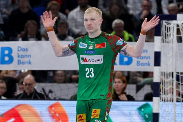 Magnus Saugstrup (SC Magdeburg) schaut enttaeuscht, DAIKIN Handball Bundesliga, THW Kiel v SC Magdeburg, Wunderino Arena am 15. February 2026 in Kiel, Deutschland. (Foto von Marco Steinbrenner DeFodi Images) Magnus Saugstrup (SC Magdeburg) looks dejected, DAIKIN Handball Bundesliga, THW Kiel v SC Magdeburg, Wunderino Arena, February 15, 2026 in Kiel, Germany. (Photo by Marco Steinbrenner DeFodi Images) -