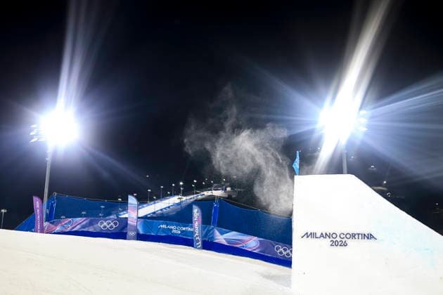 OLYMPICS - Winter Olympic Games, Olympische Spiele, Olympia, OS Milano Cortina 2026 LIVIGNO,ITALY,15.FEB.26 - OLYMPICS, FREE SKI, FREESTYLE SKIING - Winter Olympic Games Milano Cortina 2026, big air, men, qualification. Image shows an overview.  GEPAxpictures xWolfgangxGrebien