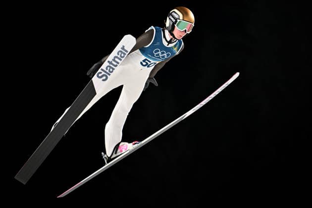 Predazzo, Italy, February 15th 2026. Nika Prevc of Slovenia in action during the Ski jumping, Skispringen, Ski, nordisch Womens Large Hill Individual competition of the Olympic Winter games, Winterspiele,Spiele, Summer games 2026 in Predazzo, Italy. (Photo by Igor Kupljenik Sports Press Photo)  Copyright: xIgorxKupljenikx xSPPx Sportspressphoto_SPR93242