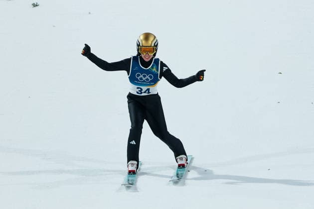 Olympische Winterspiele Milano Cortina 2026 Skispringen Großschanze Einzel Frauen am 15.02.2026 an der Predazzo Ski jumping, Skispringen, Ski, nordisch Stadium in Predazzo Juliane Seyfarth ( Deutschland ) *** Olympic Winter Games Milano Cortina 2026 Ski Jumping Large Hill Individual Women on 15 02 2026 at the Predazzo Ski Jumping Stadium in Predazzo Juliane Seyfarth Germany xMSx