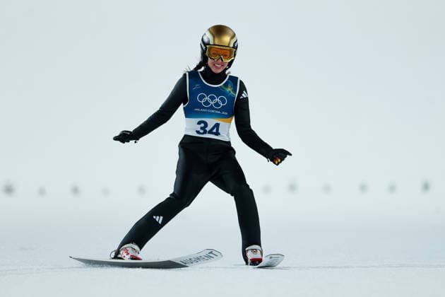 Olympische Winterspiele Milano Cortina 2026 Skispringen Großschanze Einzel Frauen am 15.02.2026 an der Predazzo Ski jumping, Skispringen, Ski, nordisch Stadium in Predazzo Juliane Seyfarth ( Deutschland ) *** Olympic Winter Games Milano Cortina 2026 Ski Jumping Large Hill Individual Women on 15 02 2026 at the Predazzo Ski Jumping Stadium in Predazzo Juliane Seyfarth Germany xMSx