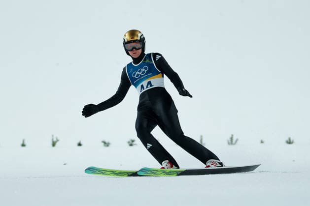 Olympische Winterspiele Milano Cortina 2026 Skispringen Großschanze Einzel Frauen am 15.02.2026 an der Predazzo Ski jumping, Skispringen, Ski, nordisch Stadium in Predazzo Agnes Reisch ( Deutschland ) *** Olympic Winter Games Milano Cortina 2026 Ski Jumping Large Hill Individual Women on 15 02 2026 at the Predazzo Ski Jumping Stadium in Predazzo Agnes Reisch Germany xMSx