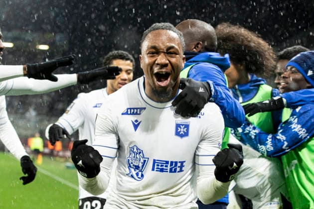 FOOTBALL : Metz fc vs Auxerre - ligue 1 - Metz - 15 2 26 Joie des joueurs de l equipe de Auxerre apres le but de Lassine Sinayoko 10  Copyright: xx