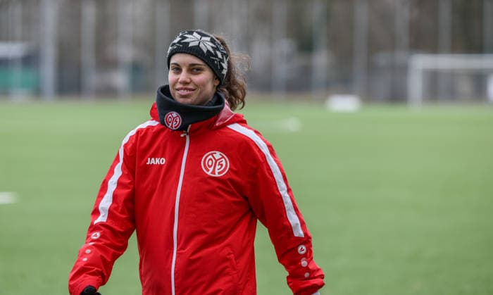GER, Frankfurt, Eintracht Frankfurt II vs FSV Mainz 05, 2. Frauen Bundesliga, Fussball, DFB, Spielzeit 2025 2026, Stadion am Brentanobad, 17. Spieltag im Bild: Vital Kats (1. FSV Mainz 05 Frauen 30) DFB DFL REGULATIONS PROHIBIT ANY USE OF PHOTOGRAPHS AS IMAGE SEQUENCES AND OR QUASI-VIDEO, 15.02.2026 Copyright: HMBxMedia HendrikxHamelau