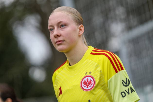 GER, Frankfurt, Eintracht Frankfurt II vs FSV Mainz 05, 2. Frauen Bundesliga, Fussball, DFB, Spielzeit 2025 2026, Stadion am Brentanobad, 17. Spieltag im Bild: Janne Krumme (Eintracht Frankfurt) DFB DFL REGULATIONS PROHIBIT ANY USE OF PHOTOGRAPHS AS IMAGE SEQUENCES AND OR QUASI-VIDEO, 15.02.2026 Copyright: HMBxMedia HendrikxHamelau