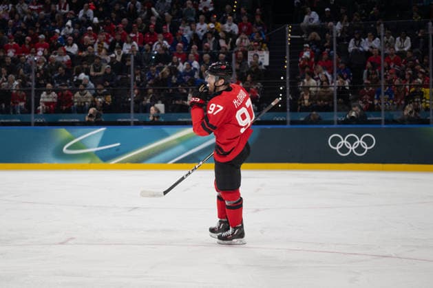 Connor McDavid (Canada, 97) in action during the Menss Ice hockey, Eishockey group stage game between Canada and France at the Olympic Winter games, Winterspiele,Spiele, Summer games Milano Cortina 2026 at the Milano Santa Giulia Ice Hockey Arena, Milan, Italy, on February 15, 2026. im Gruppenspiel der Männer im Eishockey zwischen Kanada und Frankreich bei den Olympischen Winterspielen Milano Cortina 2026 in der Milano Santa Giulia Ice Hockey Arena, Mailand, Italien, am 15. Februar 2026. *** Connor McDavid Canada, 97 in action during the Mens ice hockey group stage game between Canada and France at the Olympic Winter Games Milano Cortina 2026 at the Milano Santa Giulia Ice Hockey Arena, Milan, Italy, on February 15, 2026 in the Mens ice hockey group stage game between Canada and France at the Olympic Winter Games Milano Cortina 2026 at the Milano Santa Giulia Ice Hockey Arena, Milan, Italy, on February 15, 2026 Copyright: HMBxMedia MarcxNiemeyer