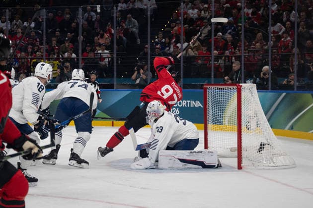 Connor McDavid (Canada, 97) in action during the Menss Ice hockey, Eishockey group stage game between Canada and France at the Olympic Winter games, Winterspiele,Spiele, Summer games Milano Cortina 2026 at the Milano Santa Giulia Ice Hockey Arena, Milan, Italy, on February 15, 2026. im Gruppenspiel der Männer im Eishockey zwischen Kanada und Frankreich bei den Olympischen Winterspielen Milano Cortina 2026 in der Milano Santa Giulia Ice Hockey Arena, Mailand, Italien, am 15. Februar 2026. *** Connor McDavid Canada, 97 in action during the Mens ice hockey group stage game between Canada and France at the Olympic Winter Games Milano Cortina 2026 at the Milano Santa Giulia Ice Hockey Arena, Milan, Italy, on February 15, 2026 in the Mens ice hockey group stage game between Canada and France at the Olympic Winter Games Milano Cortina 2026 at the Milano Santa Giulia Ice Hockey Arena, Milan, Italy, on February 15, 2026 Copyright: HMBxMedia MarcxNiemeyer
