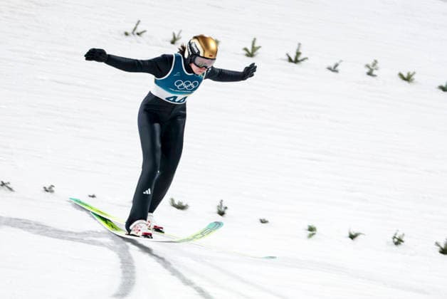 OLYMPICS - Winter Olympic Games, Olympische Spiele, Olympia, OS Milano Cortina 2026 PREDAZZO,ITALY,15.FEB.26 - OLYMPICS, Ski jumping, Skispringen, Ski, nordisch - Winter Olympic Games Milano Cortina 2026, large hill, women. Image shows Agnes Reisch (GER).  GEPAxpictures xMatthiasxTrinkl