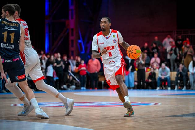 Barmer 2. Basketball Bundesliga ProA: Rheinstars Köln vs. Eisbären Bremerhaven, 15.02.2026 Cedric Cezell Russell Jr. (RheinStarsKöln 0), Barmer 2. Basketball Bundesliga ProA: Rheinstars Köln vs. Eisbären Bremerhaven am 15.02.2026 in der Motorworld Köln in Koeln (Nordrhein-Westfalen) Copyright: xBEAUTIFULxSPORTS Mueller-Laschetx