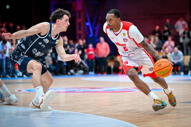 Barmer 2. Basketball Bundesliga ProA: Rheinstars Köln vs. Eisbären Bremerhaven, 15.02.2026 Cedric Cezell Russell Jr. (RheinStarsKöln 0), Barmer 2. Basketball Bundesliga ProA: Rheinstars Köln vs. Eisbären Bremerhaven am 15.02.2026 in der Motorworld Köln in Koeln (Nordrhein-Westfalen) Copyright: xBEAUTIFULxSPORTS Mueller-Laschetx
