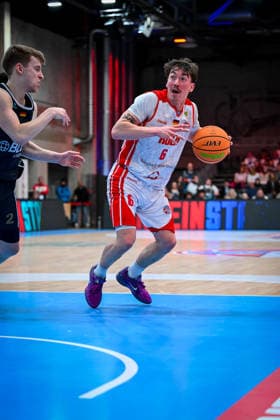Barmer 2. Basketball Bundesliga ProA: Rheinstars Köln vs. Eisbären Bremerhaven, 15.02.2026 Jasper Günther (RheinStarsKöln 6), Barmer 2. Basketball Bundesliga ProA: Rheinstars Köln vs. Eisbären Bremerhaven am 15.02.2026 in der Motorworld Köln in Koeln (Nordrhein-Westfalen) Copyright: xBEAUTIFULxSPORTS Mueller-Laschetx