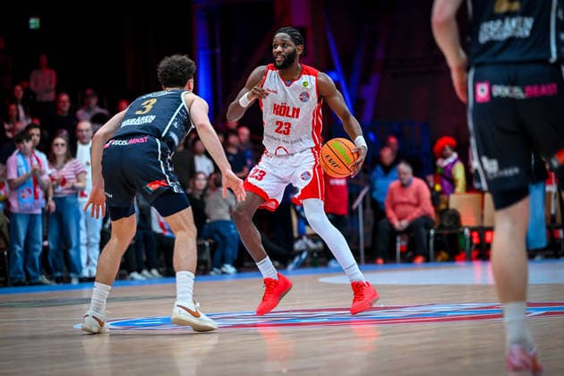 Barmer 2. Basketball Bundesliga ProA: Rheinstars Köln vs. Eisbären Bremerhaven, 15.02.2026 Michael Jordan Miller (RheinStarsKöln 23), Barmer 2. Basketball Bundesliga ProA: Rheinstars Köln vs. Eisbären Bremerhaven am 15.02.2026 in der Motorworld Köln in Koeln (Nordrhein-Westfalen) Copyright: xBEAUTIFULxSPORTS Mueller-Laschetx