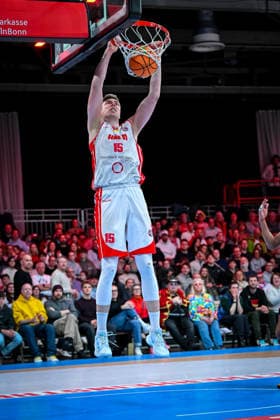Barmer 2. Basketball Bundesliga ProA: Rheinstars Köln vs. Eisbären Bremerhaven, 15.02.2026 Björn Rohwer (RheinStarsKöln 15), Barmer 2. Basketball Bundesliga ProA: Rheinstars Köln vs. Eisbären Bremerhaven am 15.02.2026 in der Motorworld Köln in Koeln (Nordrhein-Westfalen) Copyright: xBEAUTIFULxSPORTS Mueller-Laschetx