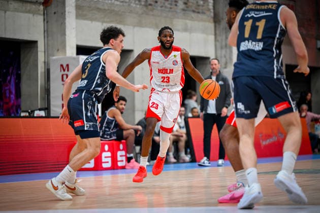 Barmer 2. Basketball Bundesliga ProA: Rheinstars Köln vs. Eisbären Bremerhaven, 15.02.2026 Michael Jordan Miller (RheinStarsKöln 23), Barmer 2. Basketball Bundesliga ProA: Rheinstars Köln vs. Eisbären Bremerhaven am 15.02.2026 in der Motorworld Köln in Koeln (Nordrhein-Westfalen) Copyright: xBEAUTIFULxSPORTS Mueller-Laschetx
