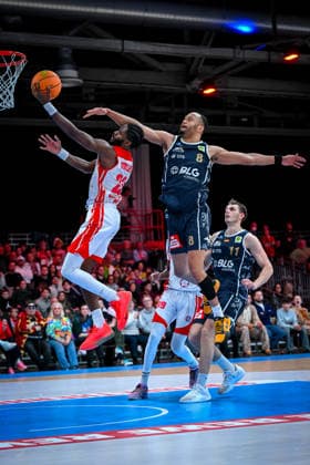 Barmer 2. Basketball Bundesliga ProA: Rheinstars Köln vs. Eisbären Bremerhaven, 15.02.2026 Michael Jordan Miller (RheinStarsKöln 23), Barmer 2. Basketball Bundesliga ProA: Rheinstars Köln vs. Eisbären Bremerhaven am 15.02.2026 in der Motorworld Köln in Koeln (Nordrhein-Westfalen) Copyright: xBEAUTIFULxSPORTS Mueller-Laschetx