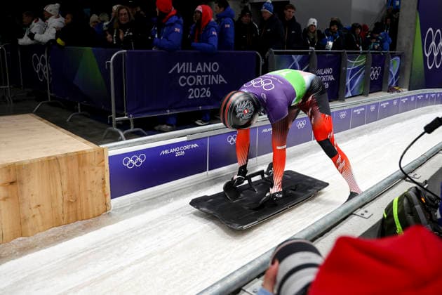 OLYMPICS - Winter Olympic Games, Olympische Spiele, Olympia, OS Milano Cortina 2026 CORTINA D AMPEZZO,ITALY,15.FEB.26 - OLYMPICS, SKELETON - Winter Olympic Games Milano Cortina 2026, mixed team. Image shows Janine Flock (AUT).  GEPAxpictures xMaticxKlansek