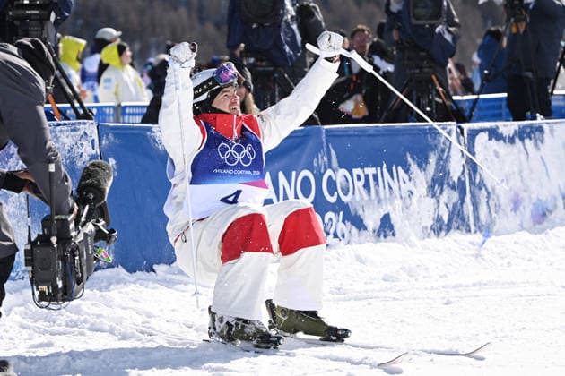 Mikael Kingsbury (CAN), FEBRUARY 15, 2026 - Freestyle Skiing : Men s Dual Moguls Final match during the Milano Cortina 2026 Olympic Winter games, Winterspiele,Spiele, Summer games at Livigno Aerials and Moguls Park in Livigno, Italy.  aflo_319988100
