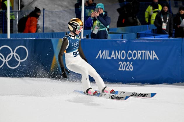 Predazzo, Italy, February 15th 2026. Nika Prevc of Slovenia in action during the Ski jumping, Skispringen, Ski, nordisch Womens Large Hill Individual competition of the Olympic Winter games, Winterspiele,Spiele, Summer games 2026 in Predazzo, Italy. (Photo by Igor Kupljenik Sports Press Photo)  Copyright: xIgorxKupljenikx xSPPx Sportspressphoto_SPR93307