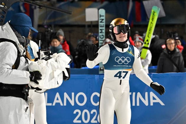 Predazzo, Italy, February 15th 2026. Anna Odine Stroem of Norway in action during the Ski jumping, Skispringen, Ski, nordisch Womens Large Hill Individual competition of the Olympic Winter games, Winterspiele,Spiele, Summer games 2026 in Predazzo, Italy. (Photo by Igor Kupljenik Sports Press Photo)  Copyright: xIgorxKupljenikx xSPPx Sportspressphoto_SPR93312