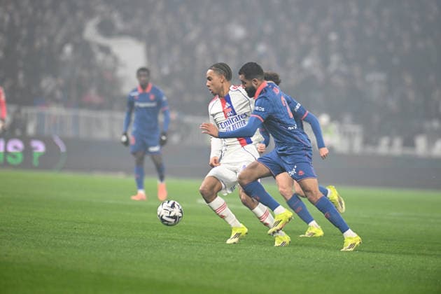 Football : Olympique Lyonnais v OGC Nice - Ligue 1 - 15 02 2026 NARTEY Noah of Lyon during the French league 1 match between Olympique Lyonnais and OGC Nice at Groupama Stadium Decines Charpieu Lyon France on February 15, 2026 LYONFrance  Copyright: xMouradxAllilix