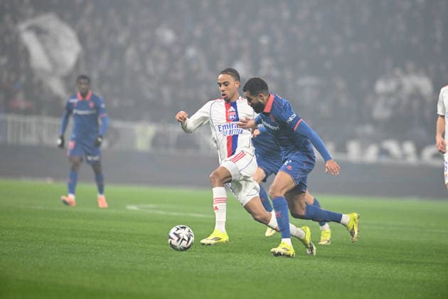 Football : Olympique Lyonnais v OGC Nice - Ligue 1 - 15 02 2026 NARTEY Noah of Lyon during the French league 1 match between Olympique Lyonnais and OGC Nice at Groupama Stadium Decines Charpieu Lyon France on February 15, 2026 LYONFrance  Copyright: xMouradxAllilix