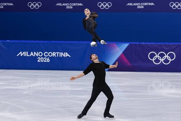 MILAN , 15-02-2026 , Milano Ice Skating Arena , season 2025 2026 , Olympic Winter games, Winterspiele,Spiele, Summer games 2026 - Figure skating, Eiskunstlauf - Pair skating short program, Picture shows Daria Danilova and Michel Tsiba Olympic Winter Games 2026 - Figure skating - Pair skating short program  x201637271x Copyright: