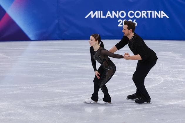 MILAN , 15-02-2026 , Milano Ice Skating Arena , season 2025 2026 , Olympic Winter games, Winterspiele,Spiele, Summer games 2026 - Figure skating, Eiskunstlauf - Pair skating short program, Picture shows Daria Danilova and Michel Tsiba Olympic Winter Games 2026 - Figure skating - Pair skating short program  x201637282x Copyright:
