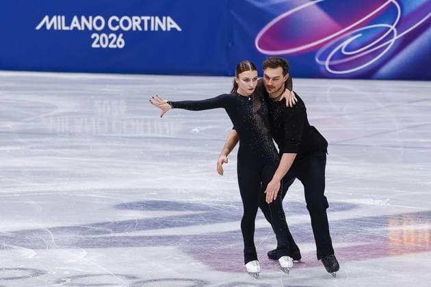 MILAN , 15-02-2026 , Milano Ice Skating Arena , season 2025 2026 , Olympic Winter games, Winterspiele,Spiele, Summer games 2026 - Figure skating, Eiskunstlauf - Pair skating short program, Picture shows Daria Danilova and Michel Tsiba Olympic Winter Games 2026 - Figure skating - Pair skating short program  x201637286x Copyright: