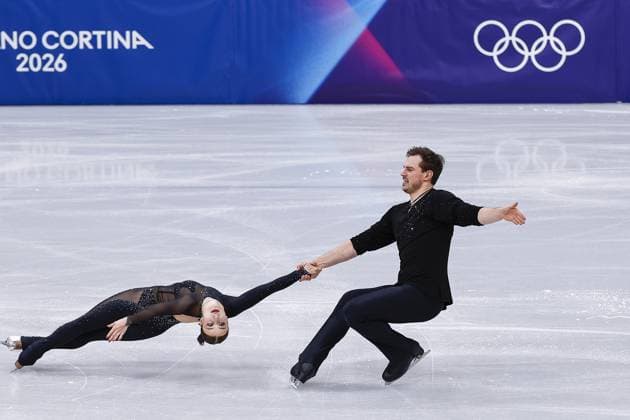 MILAN , 15-02-2026 , Milano Ice Skating Arena , season 2025 2026 , Olympic Winter games, Winterspiele,Spiele, Summer games 2026 - Figure skating, Eiskunstlauf - Pair skating short program, Picture shows Daria Danilova and Michel Tsiba Olympic Winter Games 2026 - Figure skating - Pair skating short program  x201637294x Copyright: