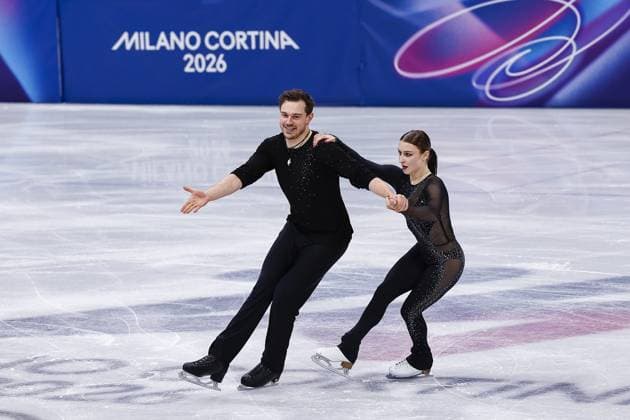 MILAN , 15-02-2026 , Milano Ice Skating Arena , season 2025 2026 , Olympic Winter games, Winterspiele,Spiele, Summer games 2026 - Figure skating, Eiskunstlauf - Pair skating short program, Picture shows Daria Danilova and Michel Tsiba Olympic Winter Games 2026 - Figure skating - Pair skating short program  x201637304x Copyright: