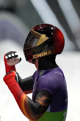 China ™s team during Skeleton Mixed Team at the Cortina Sliding Centre at the Milano Cortina 2026 Winter Olympics, in Cortina (Italy) February 15 , 2026 (Spada LaPresse)  Copyright: xSpada LaPressex