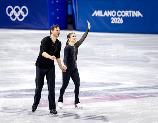 MILAN - Michel Tsiba and Daria Danilova during the short Figure skating, Eiskunstlauf routine in pairs at the Milan Ice Skating Arena at the Milan Winter Olympics. SEM VAN DER WAL ANP xVIxANPxSportx xxANPxIVx 550820799 originalFilename: 550820799.jpg