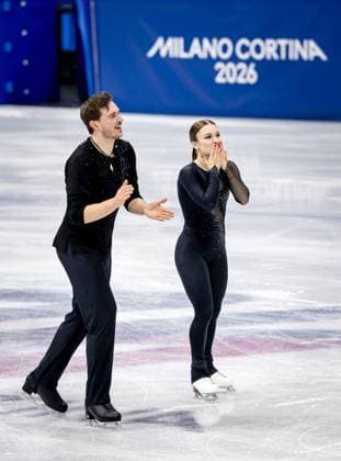 MILAN - Michel Tsiba and Daria Danilova during the short Figure skating, Eiskunstlauf routine in pairs at the Milan Ice Skating Arena at the Milan Winter Olympics. SEM VAN DER WAL ANP xVIxANPxSportx xxANPxIVx 550820803 originalFilename: 550820803.jpg
