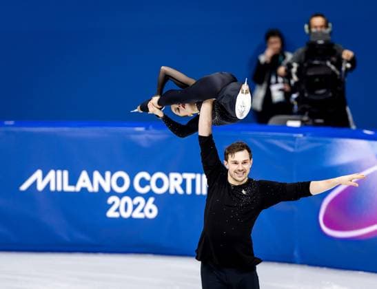 MILAN - Michel Tsiba and Daria Danilova during the short Figure skating, Eiskunstlauf routine in pairs at the Milan Ice Skating Arena at the Milan Winter Olympics. SEM VAN DER WAL ANP xVIxANPxSportx xxANPxIVx 550821301 originalFilename: 550821301.jpg