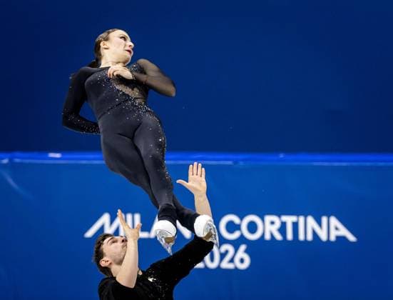 MILAN - Michel Tsiba and Daria Danilova during the short Figure skating, Eiskunstlauf routine in pairs at the Milan Ice Skating Arena at the Milan Winter Olympics. SEM VAN DER WAL ANP xVIxANPxSportx xxANPxIVx 550821305 originalFilename: 550821305.jpg