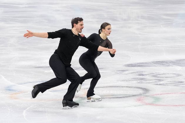 2026-02-15 - Milano Cortina 2026 Winter Olympics Figure skating, Eiskunstlauf Pair Skating MILAN, ITALY - FEBRUARY 15: Daria Danilova, Michel Tsiba of Netherlands performing in the Figure Skating Pair Skating Short Program during the Milano Cortina 2026 Winter Olympics at the Milano Ice Skating Arena on February 15, 2026 in Milan, Italy Milan Milano Ice Skating Arena Italy Content not available for redistribution in The Netherlands directly or indirectly through any third parties. Copyright: xAndrexWeeningx