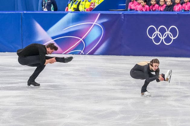 2026-02-15 - Milano Cortina 2026 Winter Olympics Figure skating, Eiskunstlauf Pair Skating MILAN, ITALY - FEBRUARY 15: Daria Danilova, Michel Tsiba of Netherlands performing in the Figure Skating Pair Skating Short Program during the Milano Cortina 2026 Winter Olympics at the Milano Ice Skating Arena on February 15, 2026 in Milan, Italy Milan Milano Ice Skating Arena Italy Content not available for redistribution in The Netherlands directly or indirectly through any third parties. Copyright: xAndrexWeeningx