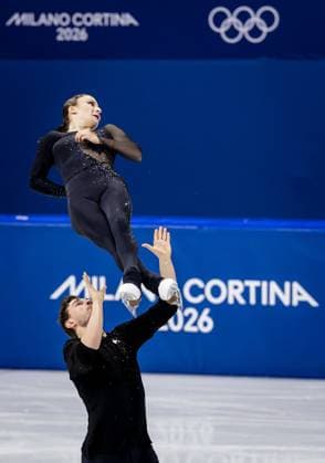 MILAN - Michel Tsiba and Daria Danilova during the short Figure skating, Eiskunstlauf routine in pairs at the Milan Ice Skating Arena at the Milan Winter Olympics. SEM VAN DER WAL ANP xVIxANPxSportx xxANPxIVx 550822151 originalFilename: 550822151.jpg
