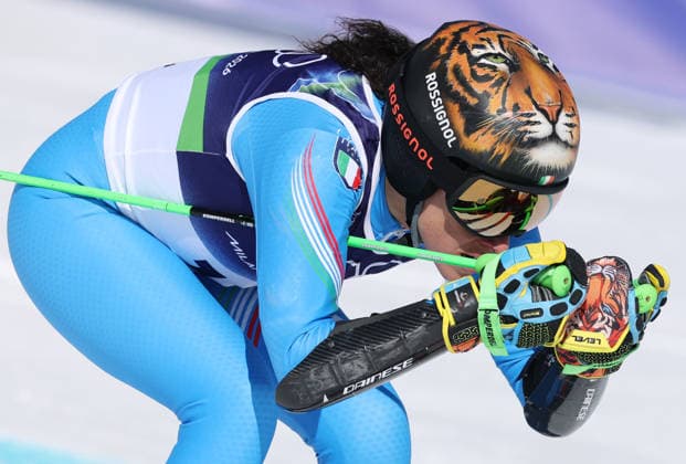 (260215) -- CORTINA D AMPEZZO, Feb. 15, 2026 -- Federica Brignone of Italy competes during the alpine skiing women s giant slalom run 1 at the Milan-Cortina 2026 Olympic Winter games, Winterspiele,Spiele, Summer games in Cortina, Italy, Feb. 15, 2026. ) (MICO2026)ITALY-CORTINA D AMPEZZO-OLYMPIC WINTER GAMES-ALPINE SKIING-WOMEN S GIANT SLALOM ZhangxChenlin 