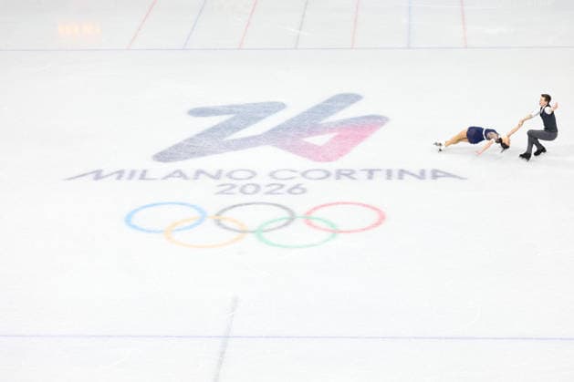 Winter Olympics - Camille Kovalev And Pavel Kovalev At Pair Figure skating, Eiskunstlauf Short Program Camille Kovalev and partner Pavel Kovalev of Team France compete in Pair Skating - Short Program on day nine of the Milano Cortina 2026 Winter Olympic Games, Olympische Spiele, Olympia, OS at Milano Ice Skating Arena on February 15, 2026 in Milan, Italy. Photo by Alexis Jumeau ABACAPRESS.COM Milan Italy  Copyright: xJumeauxAlexis ABACAx
