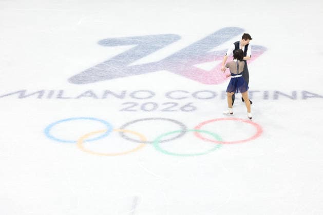 Winter Olympics - Camille Kovalev And Pavel Kovalev At Pair Figure skating, Eiskunstlauf Short Program Camille Kovalev and partner Pavel Kovalev of Team France compete in Pair Skating - Short Program on day nine of the Milano Cortina 2026 Winter Olympic Games, Olympische Spiele, Olympia, OS at Milano Ice Skating Arena on February 15, 2026 in Milan, Italy. Photo by Alexis Jumeau ABACAPRESS.COM Milan Italy  Copyright: xJumeauxAlexis ABACAx