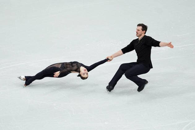 DANILOVA Daria TSIBA Michel competing for the Olympic Figure skating, Eiskunstlauf Pair Skating, Short Program for the Milano Cortina 2026 Winter Olympics, in Milan (Italy) February 15, 2026 (Photo Claudio Furlan LaPresse)  Copyright: xClaudioxFurlan LaPressex