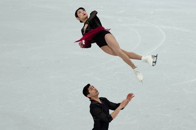 CHAN Emily HOWE Spencer Akira competing for the Olympic Figure skating, Eiskunstlauf Pair Skating, Short Program for the Milano Cortina 2026 Winter Olympics, in Milan (Italy) February 15, 2026 (Photo Claudio Furlan LaPresse)  Copyright: xClaudioxFurlan LaPressex