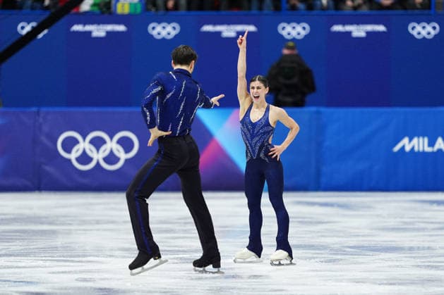 Italy s Rebecca Ghilardi and Filippo Ambrosini during the Figure skating, Eiskunstlauf Pair Skating Short Program at the Milano Cortina 2026 Winter Olympics, in Milan (Italy) February 15, 2026 (Photo Claudio Furlan LaPresse)  Copyright: xClaudioxFurlan LaPressex