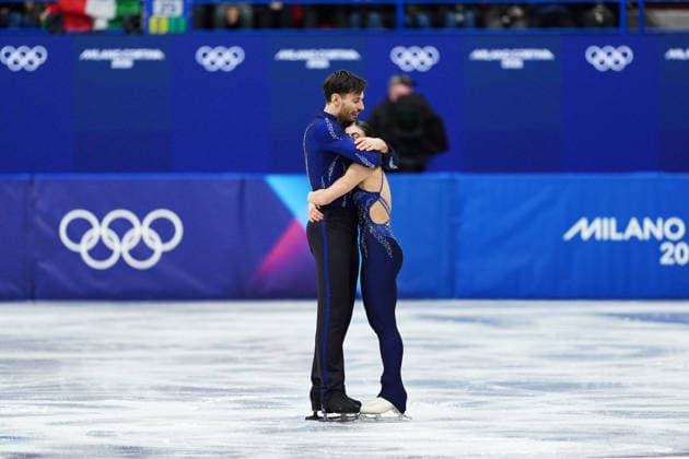 Italy s Rebecca Ghilardi and Filippo Ambrosini during the Figure skating, Eiskunstlauf Pair Skating Short Program at the Milano Cortina 2026 Winter Olympics, in Milan (Italy) February 15, 2026 (Photo Claudio Furlan LaPresse)  Copyright: xClaudioxFurlan LaPressex