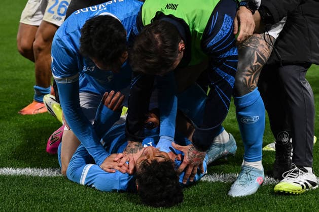 Dc Napoli 15 02 2026 - campionato di calcio serie A Napoli-Roma foto Domenico Cippitelli Image nella foto: esultanza gol Allison Santos 