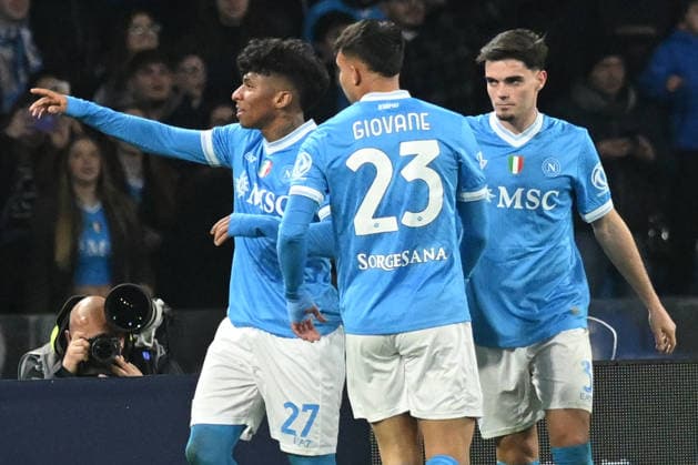 Allison Santos of SSC Napoli celebrates after scoring goal during the Serie A Enelive SSC Napoli vs AS Roma match between SSC Napoli vs AS Roma :Danilo Gemito Live Photo  Copyright: xDaniloxGemito IPAxSportx xipa-agency.netx xx IPA_71576245 IPA_Agency_IPA71576245