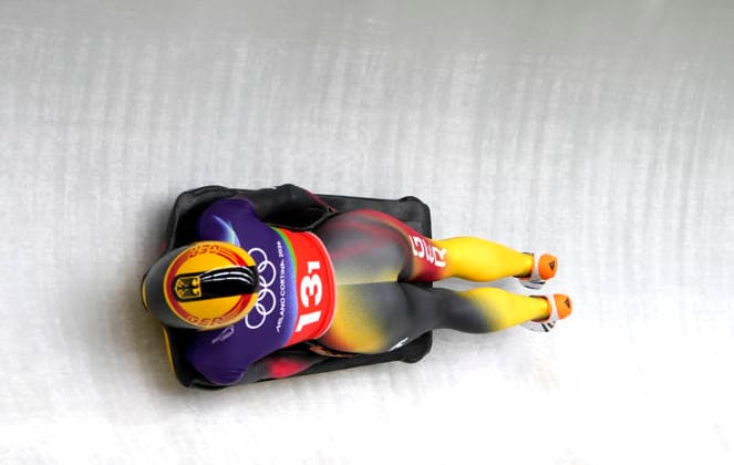 (260215) -- CORTINA D AMPEZZO, Feb. 15, 2026 -- Susanne Kreher of Germany competes during the skeleton mixed team event at the Milan-Cortina 2026 Olympic Winter games, Winterspiele,Spiele, Summer games in Cortina, Italy, Feb. 15, 2026. ) (MICO2026)ITALY-CORTINA D AMPEZZO-OLYMPIC WINTER GAMES-SKELETON MIXED TEAM LixGang 