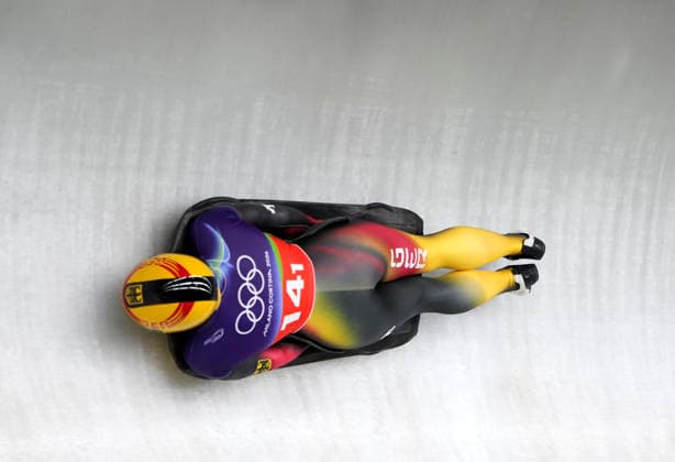 (260215) -- CORTINA D AMPEZZO, Feb. 15, 2026 -- Jacqueline Pfeifer of Germany competes during the skeleton mixed team event at the Milan-Cortina 2026 Olympic Winter games, Winterspiele,Spiele, Summer games in Cortina, Italy, Feb. 15, 2026. ) (MICO2026)ITALY-CORTINA D AMPEZZO-OLYMPIC WINTER GAMES-SKELETON MIXED TEAM LixGang 